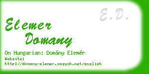 elemer domany business card
